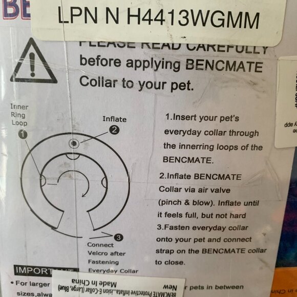 Bencmate Protective Inflatable Collar for Dogs And Cats Large  FOR DOGS AND CATS - Picture 5 of 5